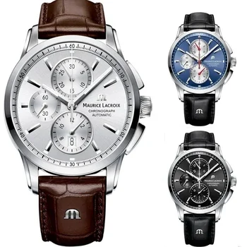 Нови мъжки часовник MAURICE LACROIX, хронограф Bento серия Three Очи, Модерен, всекидневни, луксозни Кожени мъжки подарък часовник