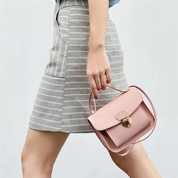 Обикновена кожена чанта през рамо за жени, пътна чанта, модерен проста женска чанта през рамо