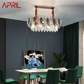 Окачен лампа APRIL, луксозни кристални фарове в постмодерния стил, led светлина, цветна за домашна трапезария