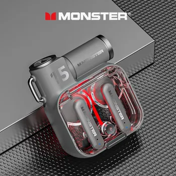 Оригинален Monster XKT15 Безжична Bluetooth 5.3 Слушалки TWS Слот Слушалки RGB флип-надолу Капачката Дизайн на Слушалки С Ниско закъснение 2023 Новост
