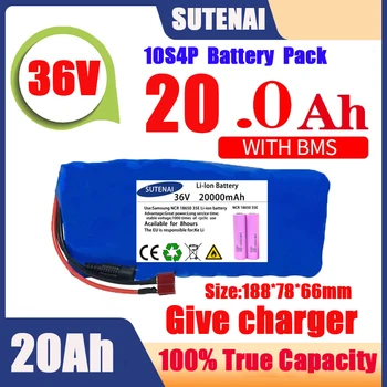 Оригинална батерия 36V 10S4P120Ah акумулаторна батерия 500 W висока мощност 42V 120000mAh електрически велосипед Ebike BMS + Зарядно устройство 42V2A