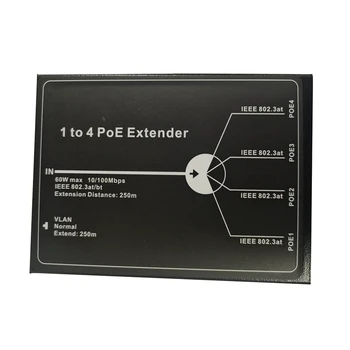 От 1 до 4 Poe Удължител 4-Port Poe Продължавам IEEE802.3At Poe Продължавам Max Удължава 250 М 65 W Макс. За Ip камери