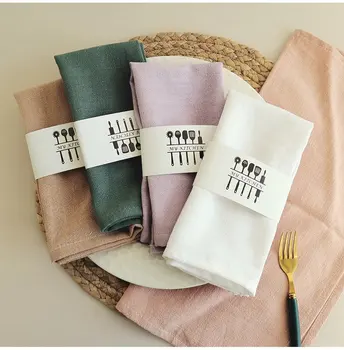 Памучни плътни ленени салфетки от цветен плат за Еднократна употреба на Тъканта салфетка за сервиране на масата в ресторанта на хотела