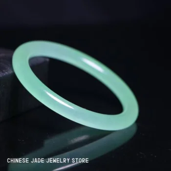 Перфектен китайски натурален jadeite за полиране на ръка с кръгла в основата Гривна M1319