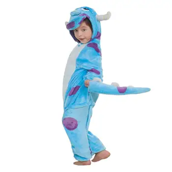 Пижамный костюм динозавър за деца, унисекс, гащеризон с животни, костюми динозавър за деца, топла пижама с животни за училище