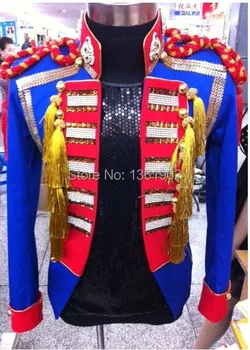 Плюс на горно облекло за изказвания по поръчка Корейски эполет мъжете ds dj, певец и танцьор блейзър костюмированное шоу яке с кристали облекло