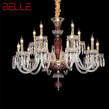 Полилей BELLE в европейски стил, led подвесная свещ, Кристални осветителни тела, Луксозни осветителни тела за дома за хол