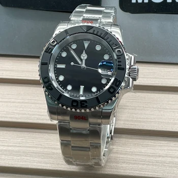 Полумеханические Автоматично мъжки часовници Часовници е от неръждаема стомана, Черна вмъкване на Бизнес Луксозни Водоустойчив часовник Relogio Masculino