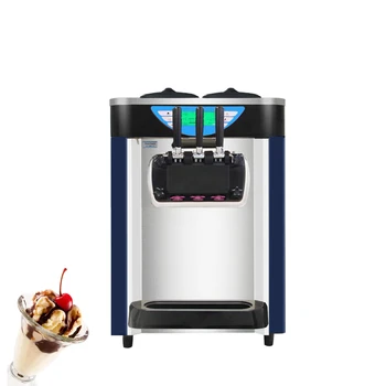 Прекрасна настолна машина за приготвяне на мек сладолед със смесен вкус 2 + 1, търговски малка машина за приготвяне на замразено кисело мляко