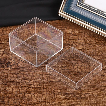 Прозрачни Акрилни кутии С капак Пластмасов Органайзер за опаковане на Подаръци Храна Контейнер за съхранение на бонбони за домашно показване на играчки