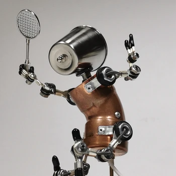 Промишлен вятър steampunk робот ръчно изработени Украса на работния плот нощни светлини бадминтон Коледни подаръци