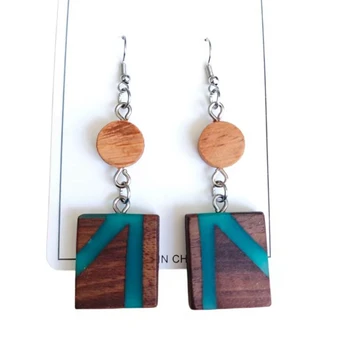 Професионален дизайн за производството на дървесна смола производство ръчна изработка, продажба на едро женски накити и обеци.