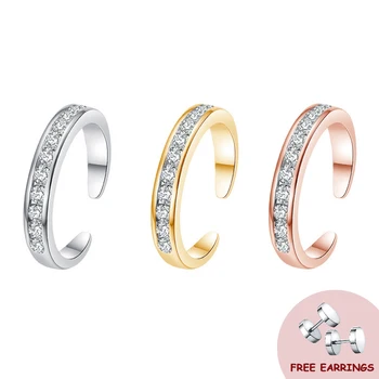 Пръстен на пръста си в корейски стил с цирконии, Скъпоценни камъни, Бижута от сребро проба 925, Бижута за жени, пръстени сватба, Подарък-пръстен за партита на Едро