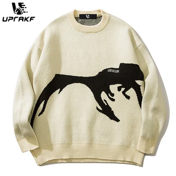 Пуловер UPRAKF, Есента Свободен пуловер с кръгло деколте, Зимни Всекидневни модерен топъл пуловер с дълги ръкави