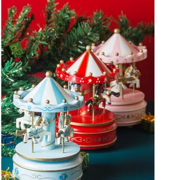 Разкрийте магията на коледна въртележка, музикална кутия за бижута Octave Кутия, идеален подарък за рожден ден за децата и новогодишна украса