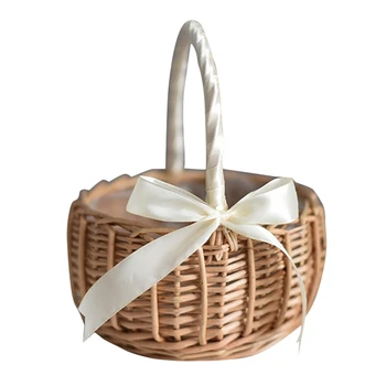 Ракита, кошница за цветя с дръжка, сватбени кошници за цветочниц, за декорация на дома и градината