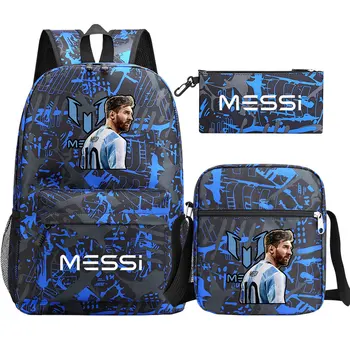 Раница Messi, просто лека училищна чанта за отдих, лаптоп за момичета и момчета, ученическа раница за тийнейджъри, холщовые пакети за колеж, Mochilas