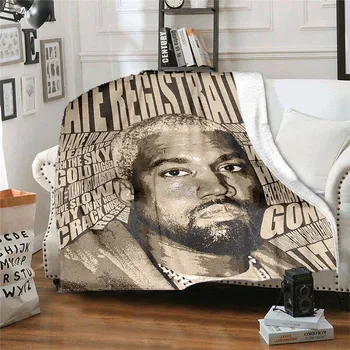 Рапъра Kanye West Музика 3D публикува одеало за легло, одеяло за пикник, климатик, Диван, коварен одеяло, Индивидуални одеяла
