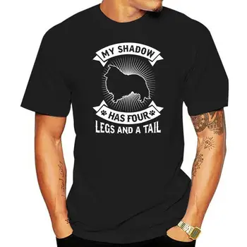 Риза Shadow Has 4 Legs Tail Shetland Sheepdog Shellty Dog-Мъжки t-shirt-Черен