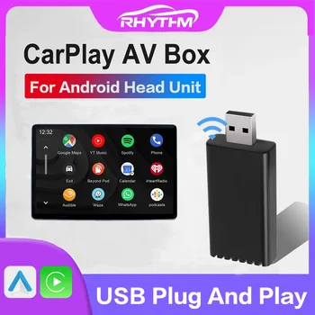 Ритъм Universal на Android Auto CarPlay AV Box Безжичен CarPlay Android Auto Dongle за главното устройство с Android USB е Plug-и-play