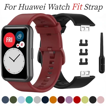 Силиконов ремък за Huawei Watch Подходящ за колан с катарама в тон Взаимозаменяеми гривна Смарт часовници за Huawei Watch Подходящи за гривна Каишка за часовник