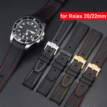 Силиконов ремък за Мостра X Omega Moonswatch за Rolex 20 мм, 22 мм и Мек водоустойчив извити взаимозаменяеми каишка за часовник за мъже и жени
