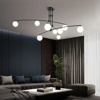 Скандинавска полилей модерен минималистичен стил на дома хол лампи спалня декор окачен лампа G9LED Iron художествен окачен лампа