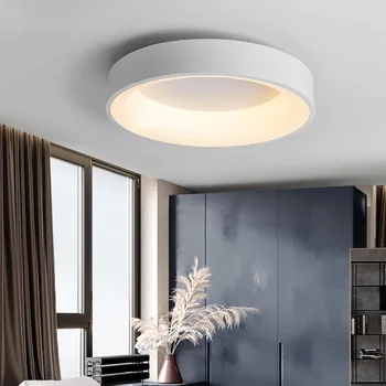 Скандинавски кръг на тавана лампа Минималистичен ресторант Декоративна лампа за Вътрешно осветление Измислица за хола Led осветление стена