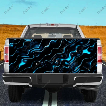 Стикер на вратата на багажника на камион с абстрактна вълна, vinyl стикер с графичен принтом с висока разделителна способност, подходящ за пикапи, устойчиви на атмосферни въздействия