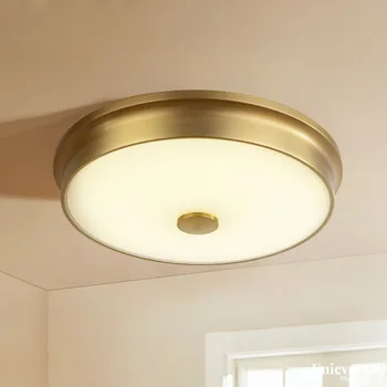 Тавана лампа в американски стил LED дневна спалня светлина проход златен топъл модерен лесен през цялата тавана лампа