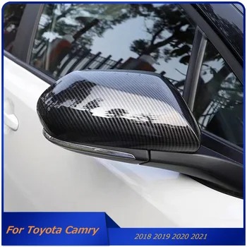 Тампон Огледала за обратно виждане Странични Врати на Автомобила в Стил ABS, изработени От Въглеродни Влакна За Toyota Camry 2018 2019 2020 2021