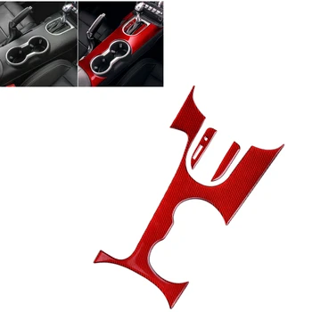 Тампон Панел на Кутията за Превключване на Предавките LHD Red От Настоящето Въглеродни Влакна, Автомобили Стикер, Рамка, Формоване За Ford Mustang 2015-2023