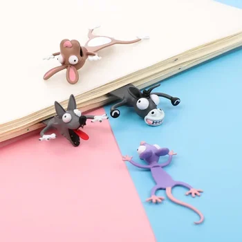 Творчески книгата маркери Офис ученически пособия за подарък маркиране на 3D Стерео Сладки мультяшные отметки с животните Материал PVC