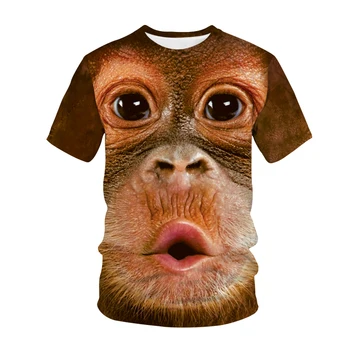 Тениски с 3D принтом маймуни, Горили, градинска дрехи за момчета и момичета, тениска с животни в стил харадзюку, топ, детски дрехи
