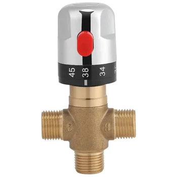 Термостатичен смесительный клапан от масивен месинг G1 / 2 за душ системи, тръби за контрол на температурата на водата на басейна, термостат