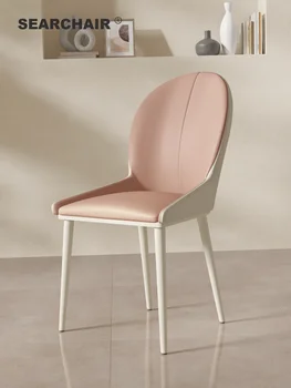 Трапезария стол с кожен гръб Xl, маса за хранене и стол, хотелски стол, модерно лесно луксозен стол