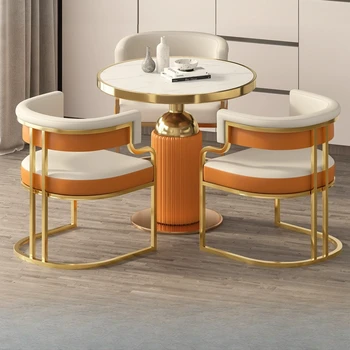 Трапезария Стол с Ръчно тоалетка Банкетна Дизайн Gold Nordic Accent Chair Луксозни и Модерни Мебели За дома Sandalye Cadeiras Sillas HD50CY