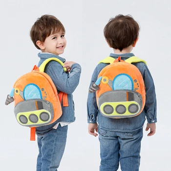 Училищни чанти за бебета, плюшени детски раница с 3D анимационни принтом кола, детски чанти за момчета и момичета, малки училищни чанти, Мини-раница