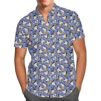 Хавайски Ризи Goofy Куче, Мъжки Модни Ризи с копчета, Хавайски Ризи 