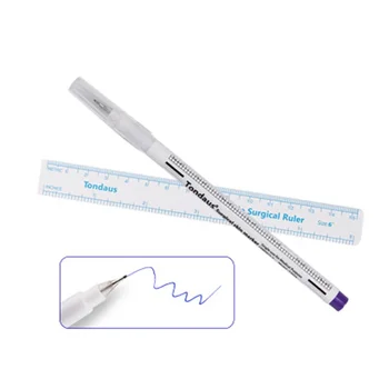 Хирургически маркер за кожа, маркер за вежди, маркер за татуировки, дръжка с мерителната линия, инструмент за позициониране на дръжките за микроблейдинга, 2 бр./компл.