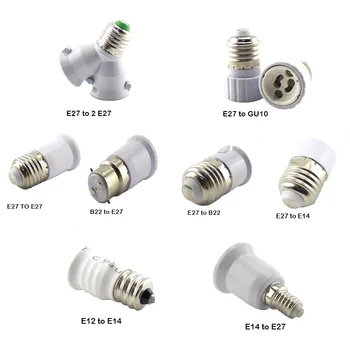 Цокъл на лампата от E27 до E14 GU10 B22, led царевичен крушка, държач за крушка, Конвертор, розета, адаптер, Огнеупорни Материали
