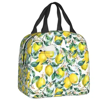 Чанта за обяд с изолация от тропически плодове и летен Лимон, водоустойчив термоохладитель, обяд-бокс за жени, Детски чанти-тоут