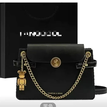 Чанта на едно рамо, с Модерна и универсална тенденция дамска чанта, нова Малка квадратна дамска чанта Кафе Цвят Maillard