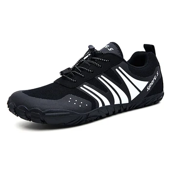 Черни обувки на бос, мъжки обувки за бягане, обувки за плуване, дишащи Спортни обувки, за разходки, бързо съхнещи маратонки за вода в реката и морето