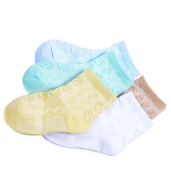 Чорапи за децата, 5 двойки, малки памучни детски летни чорапи в спортна лента за момчета и момичета от 1 до 12 години, бели чорапи, бебешки аксесоари