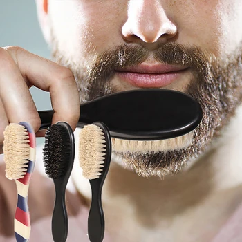 Шарени двустранен гребен, четина за коса, Инструменти за оформяне на брада за мъже, професионална четка за бръснене на брада, четка за почистване на фризьорски салон
